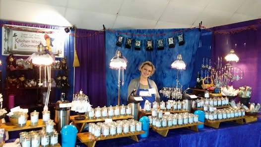 Jenay Marontate and Erin Allan, producers of the Celestial Balance Wellness Expo, at the Kitchen Witch Gourmet booth